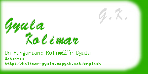 gyula kolimar business card